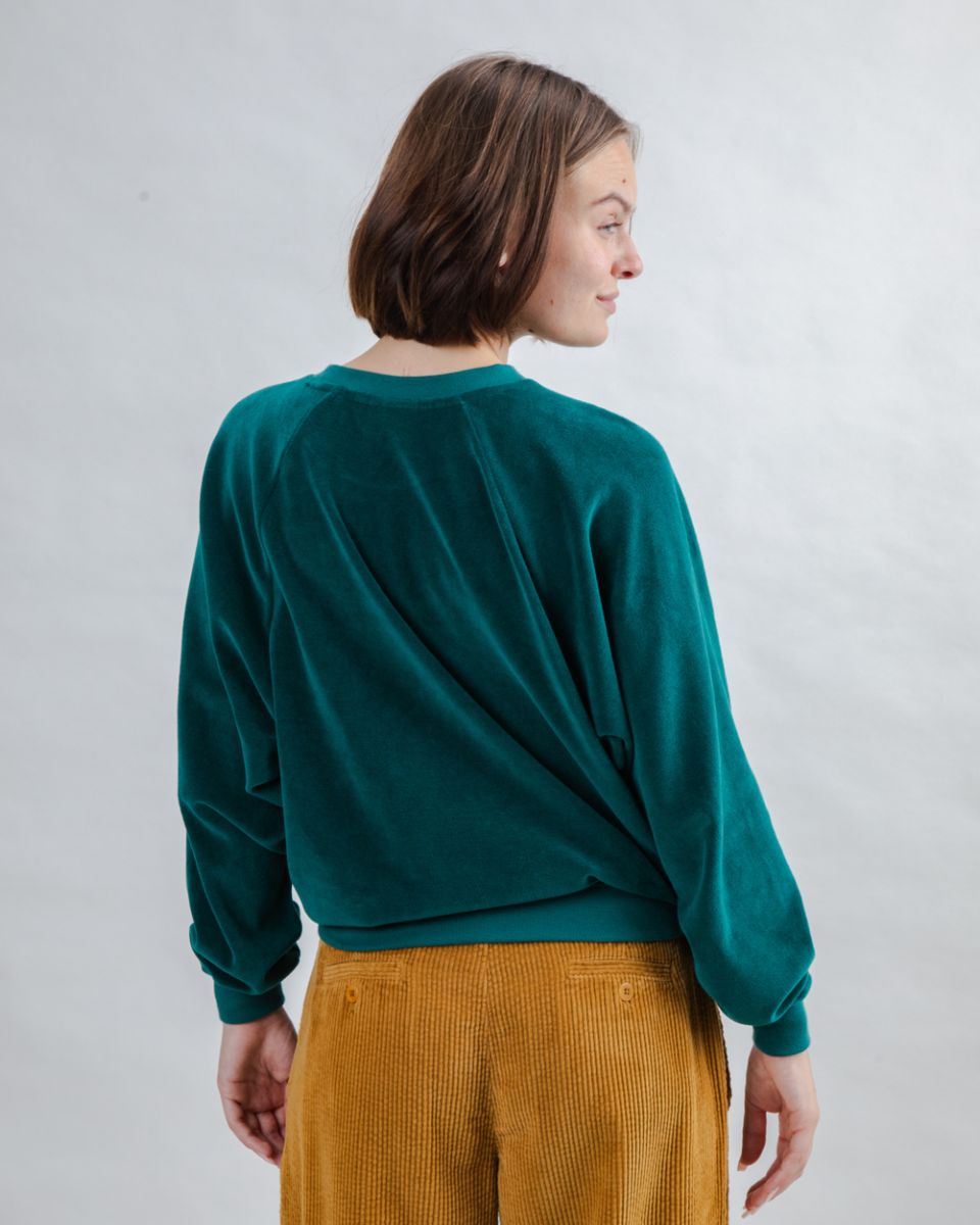 Brava Green Velvet Raglan Sweatshirt