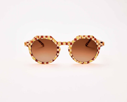SARDINE - Georgie - Toasted Moxie Checkered Sunglasses